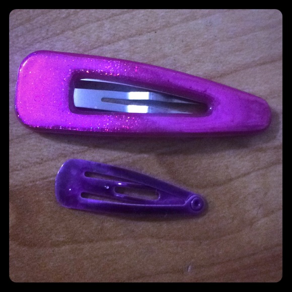 Vintage Accessories Vintage 8s Pink Purple Glitter Hair Barrettes Poshmark